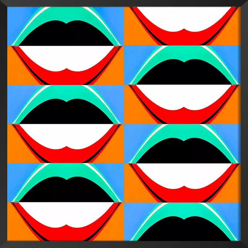 Kiss - affiche art geometrique