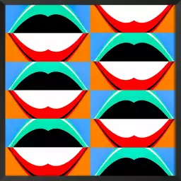 Kiss - affiche art geometrique