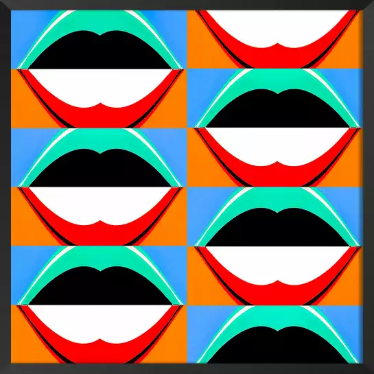 Kiss - affiche art geometrique