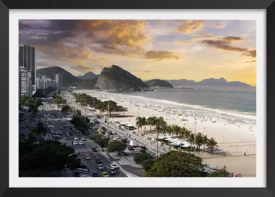 Vue sur Copacabana beach - affiche bord de mer