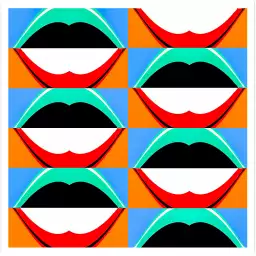 Kiss - affiche art geometrique