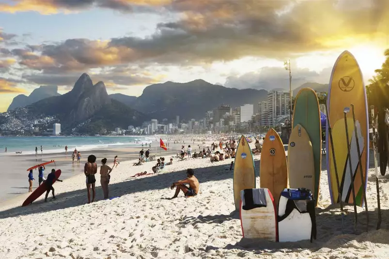 Surf time Copacabana - affiche mer et plage Surf time Copacabana - affiche mer et plage