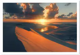 Coucher de soleil sur les lagunes - affiche mer