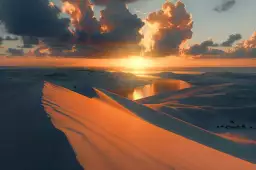 Coucher de soleil sur les lagunes - affiche mer