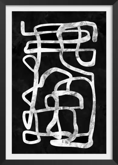Labyrinth black - art abstrait