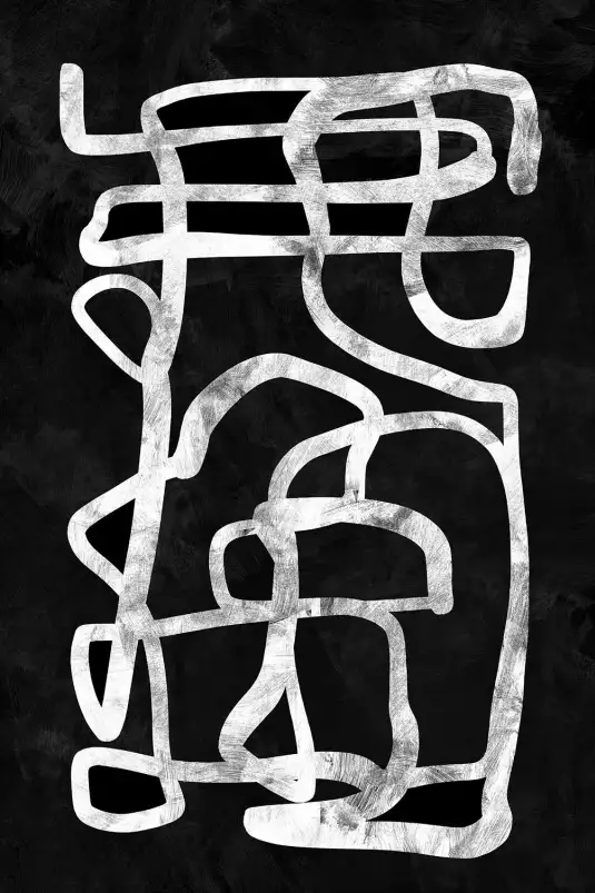 Labyrinth black - art abstrait