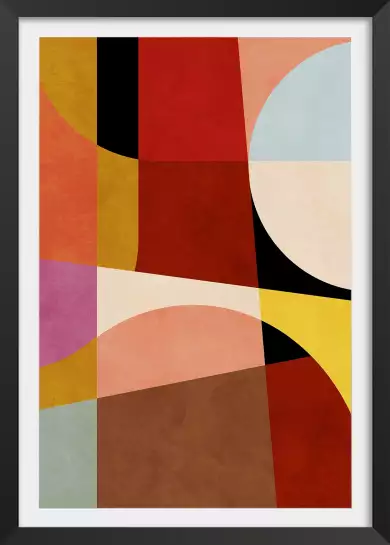 Géométrie Bauhaus coloré - affiche art abstrait