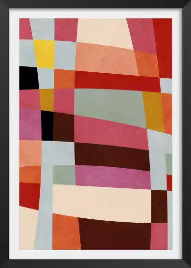 Rectangle Bauhaus coloré - affiche art abstrait