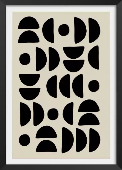Demi cercles - affiche art abstrait