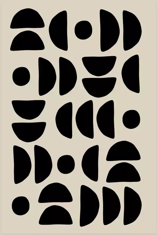 Demi cercles - affiche art abstrait