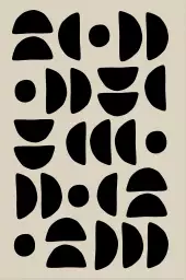 Demi cercles - affiche art abstrait