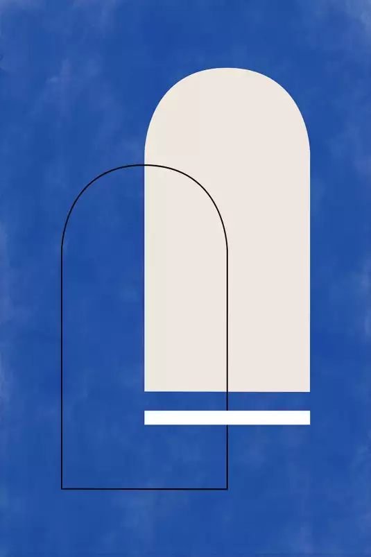 Porte indigo - affiche abstrait et géométrie