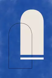 Porte indigo - affiche abstrait et géométrie