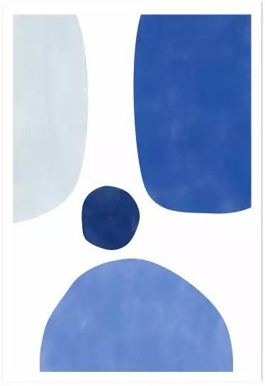 Bleu en variation - affiche art abstrait