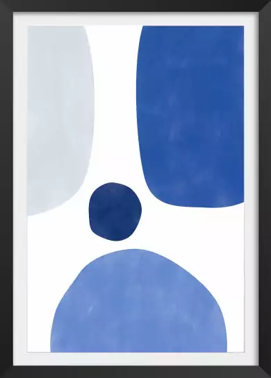 Bleu en variation - affiche art abstrait