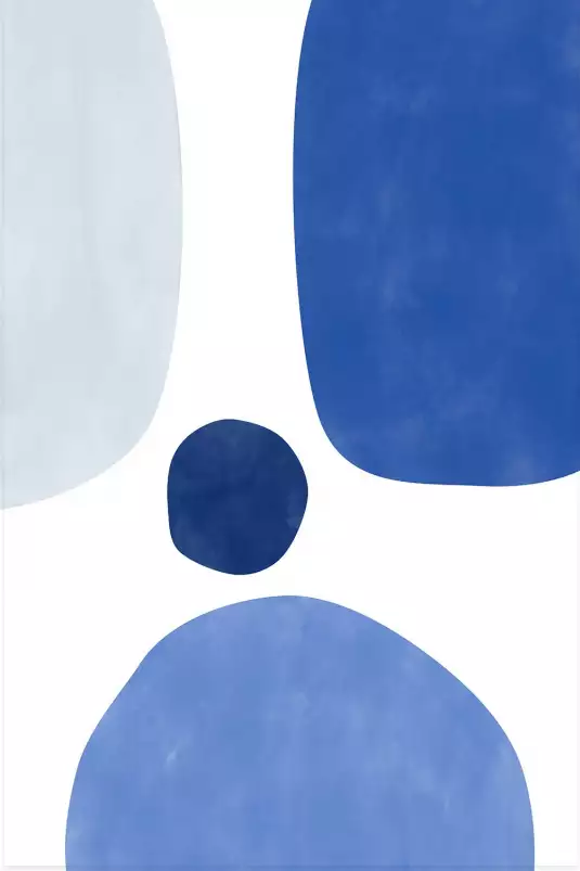 Bleu en variation - affiche art abstrait