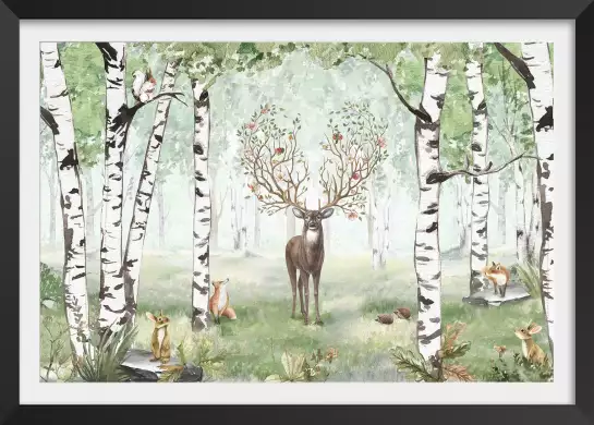 Un cerf en été - tableau chambre enfant