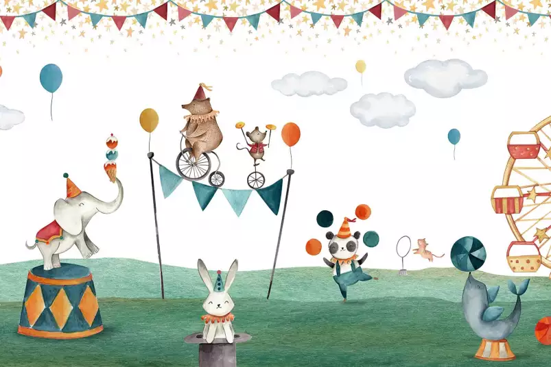 Circus mimi - affiche animaux chambre bebe