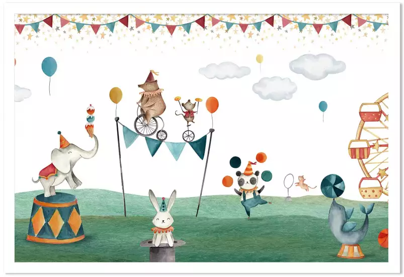 Circus mimi - affiche animaux chambre bebe Circus mimi - affiche animaux chambre bebe