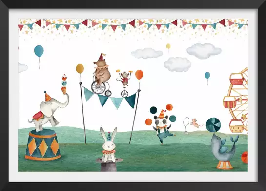 Circus mimi - affiche animaux chambre bebe