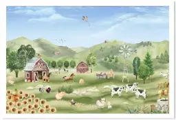 La ferme enchantée - affiche animaux chambre bebe La ferme enchantée - affiche animaux chambre bebe
