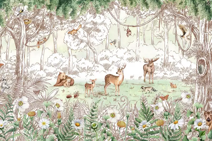 Le printemps de la forêt - affiche chambre enfant