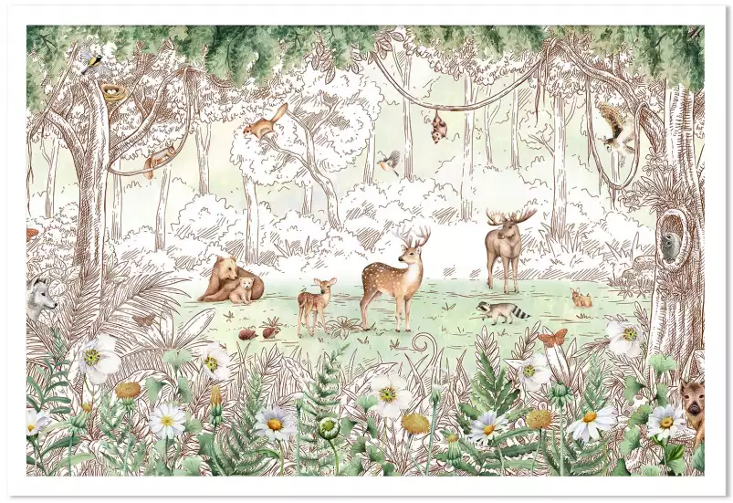 Le printemps de la forêt - affiche chambre enfant