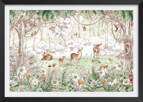 Le printemps de la forêt - affiche chambre enfant