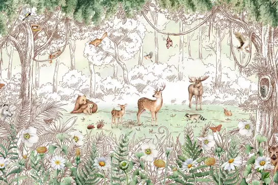 Le printemps de la forêt - affiche chambre enfant