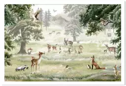 Le sous bois des animaux - affiche chambre enfant
