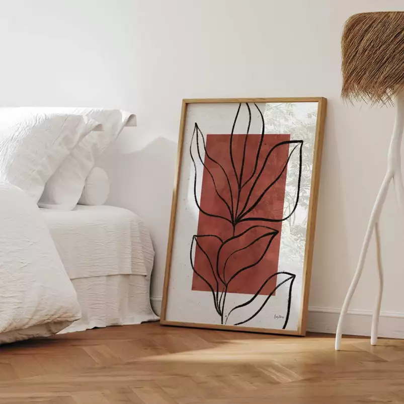 Floral silhouette - affiche abstrait et géométrie