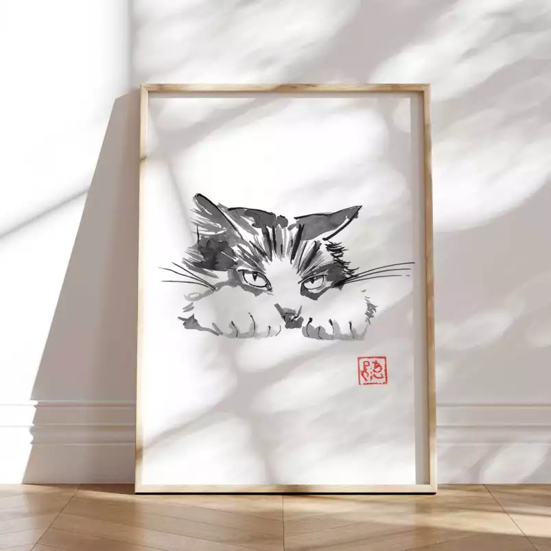 Chat boudeur - affiche de chat