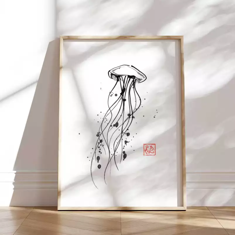Meduse nuage - tableaux japonais