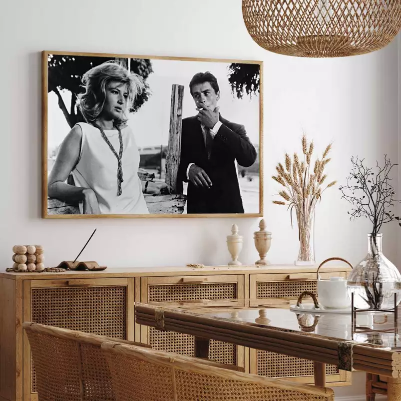 Alain Delon et Monica Vitti - affiche tournage de cinema
