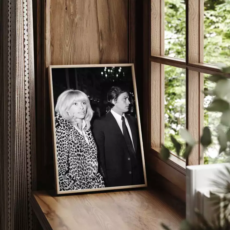 Souvenir Mireille Darc et Alain Delon - photos noir et blanc célébrités