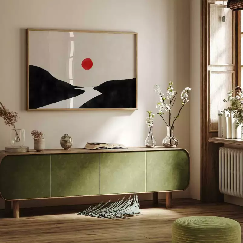 Black & Beige - affiche art abstrait