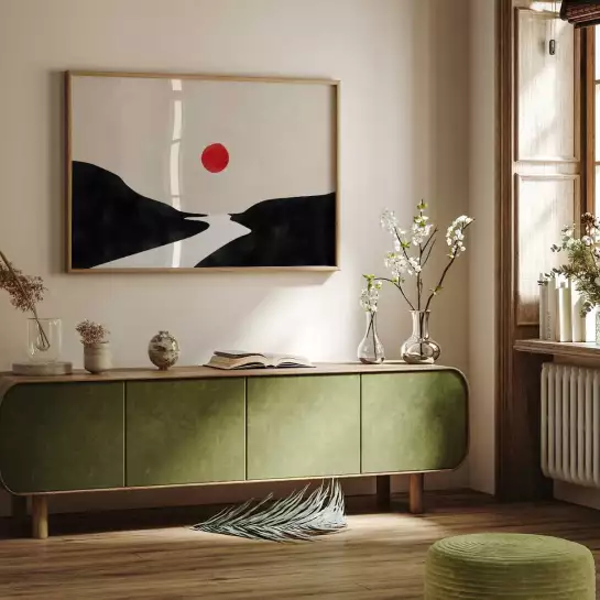 Black & Beige - affiche art abstrait