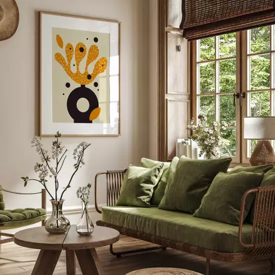 Piupiu forme découpée moderne - affiche courbe