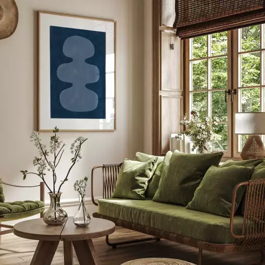 Organique blue - affiche courbe