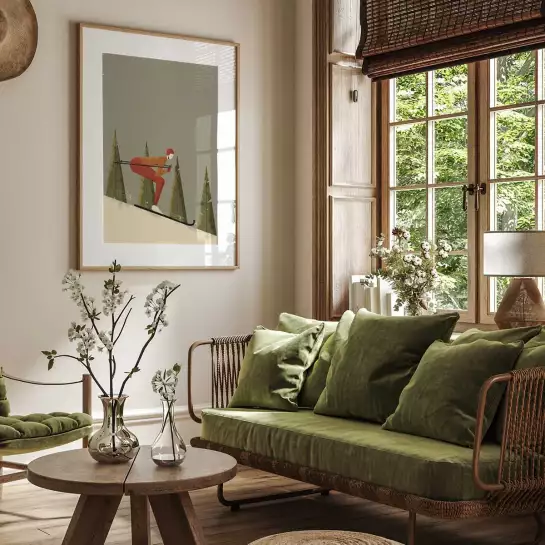 Ski old school - tableau vintage