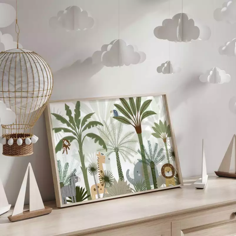 Douce savane - affiche chambre enfant