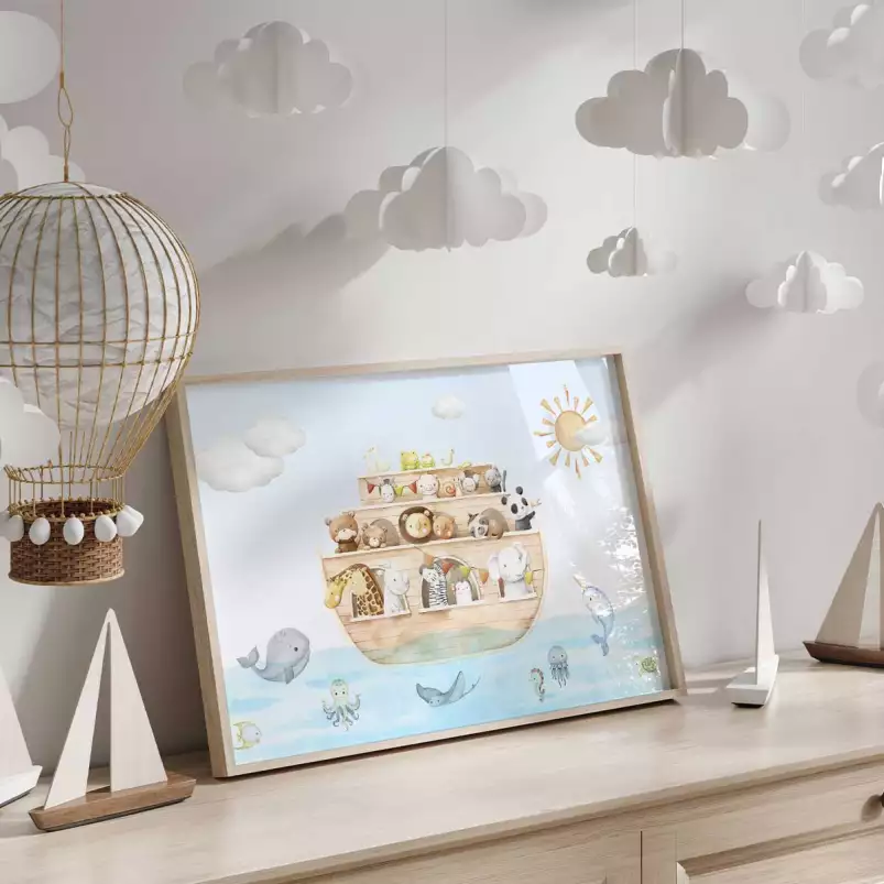 L'arche des petits animaux - affiche chambre enfant