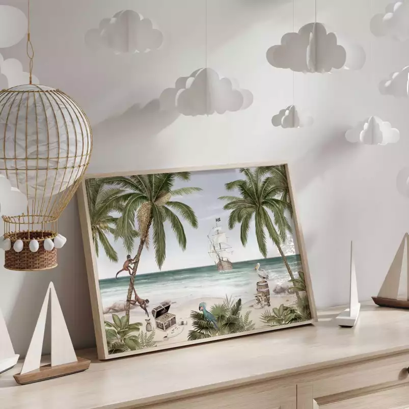 L'ile des pirates - tableau chambre enfant