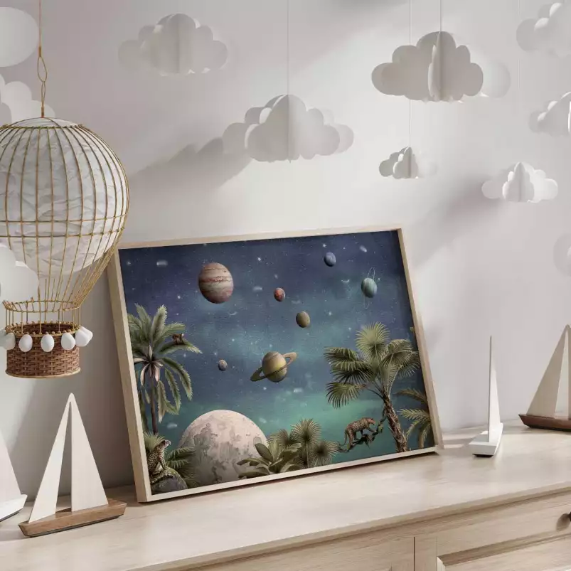 Cheetah et le monde étoilé - poster chambre enfant