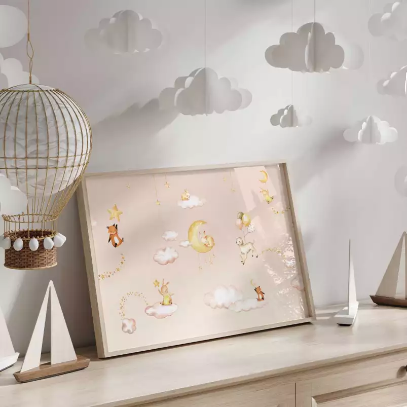 Les étoiles enchantées - tableau chambre enfant