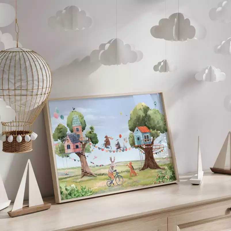 Les petits acrobates - tableau chambre enfant