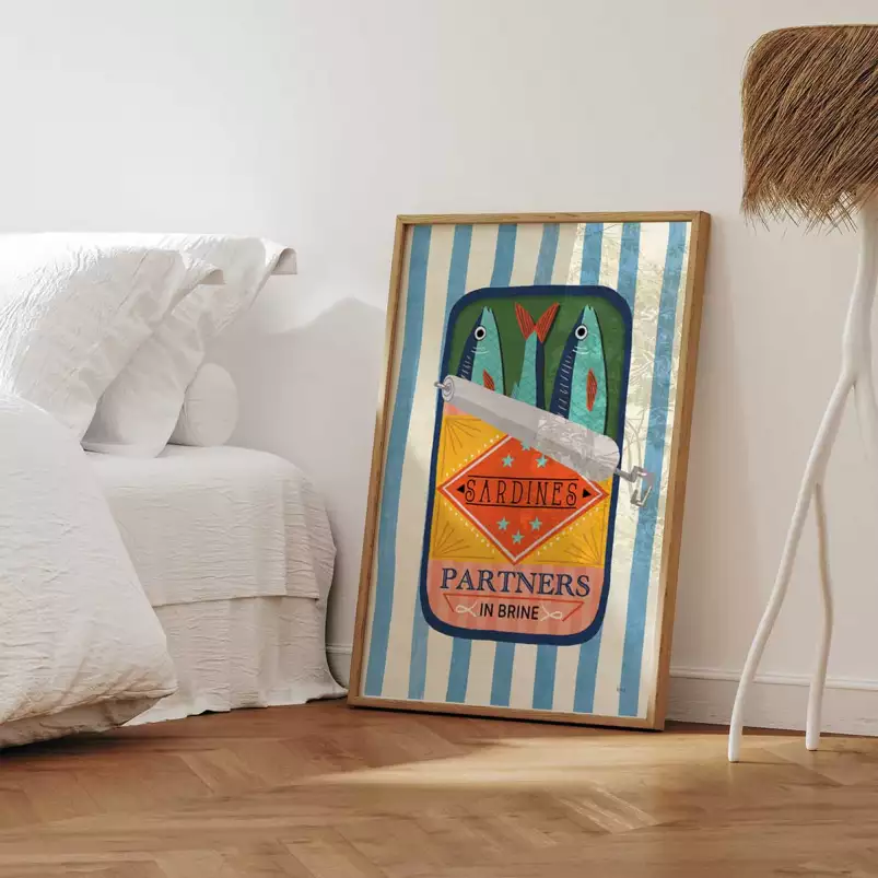 Sardines partners - affiche cuisine originale