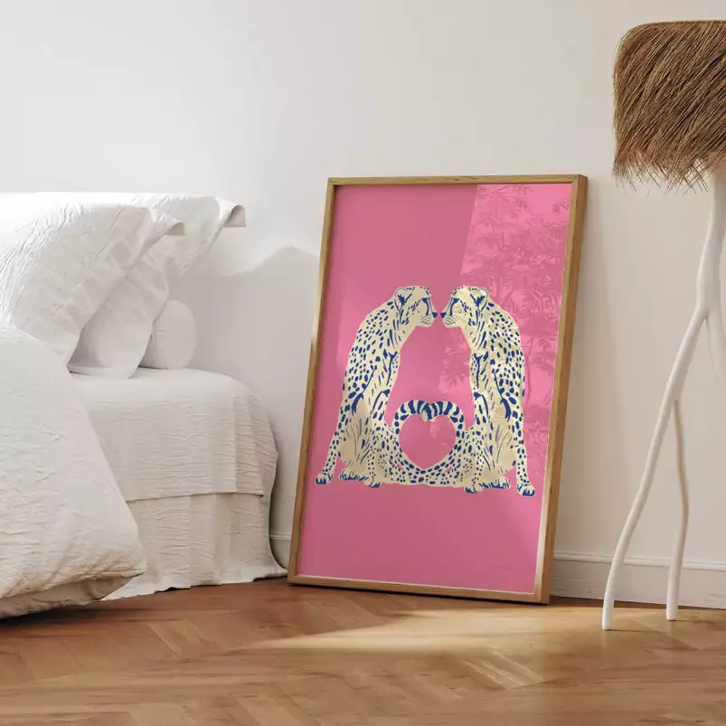 Léopards love - poster animaux