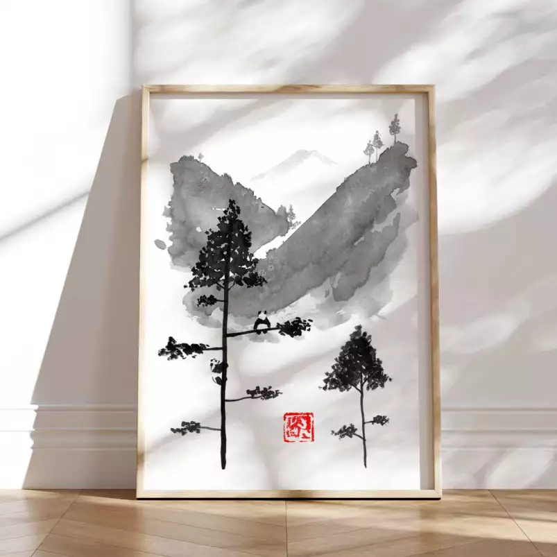 Les pensées du panda - tableau japonais