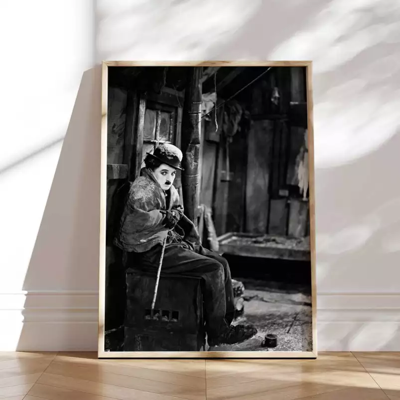 Charlie Chaplin dans La ruée vers l'or - affiche acteurs et actrices celebres